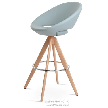 Crescent Pyramid MW Swivel Stools Leather by SohoConcept - New