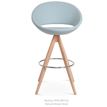Crescent Pyramid MW Swivel Stools Leather by SohoConcept - New