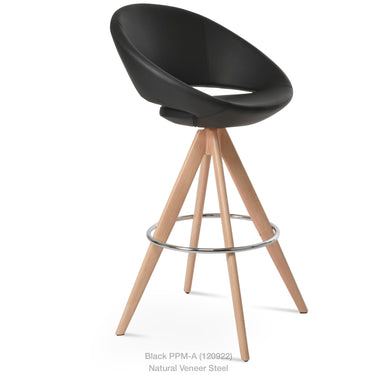Crescent Pyramid MW Swivel Stools Leather by SohoConcept - New
