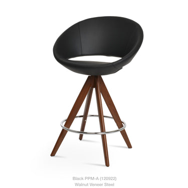 Crescent Pyramid MW Swivel Stools Leather by SohoConcept - New