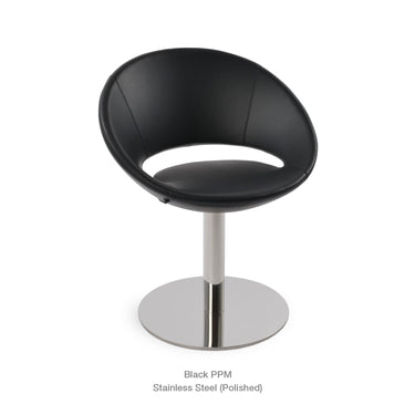 Crescent Round Swivel Chair Leather by SohoConcept - New