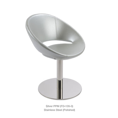 Crescent Round Swivel Chair Leather by SohoConcept - New
