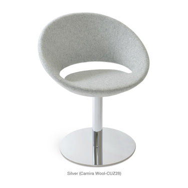 Crescent Round Swivel Chair Fabric by SohoConcept - New