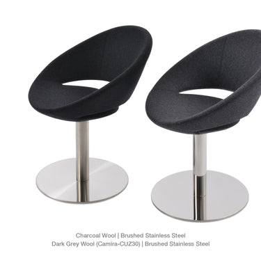 Crescent Round Swivel Chair Fabric by SohoConcept - New