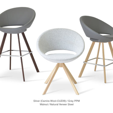 Crescent Sword Swivel Chair Fabric by SohoConcept - New
