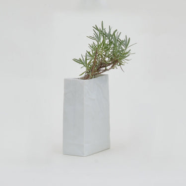 Ceramic Japan Crinkle Vase White