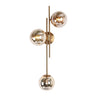 3-light brass wall sconce with mercury glass globes