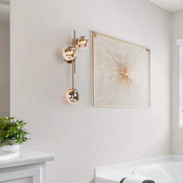Dimmable wall sconce with 3 globe lights