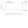 Measurements for the Slim Skin SH1400 (line drawing)