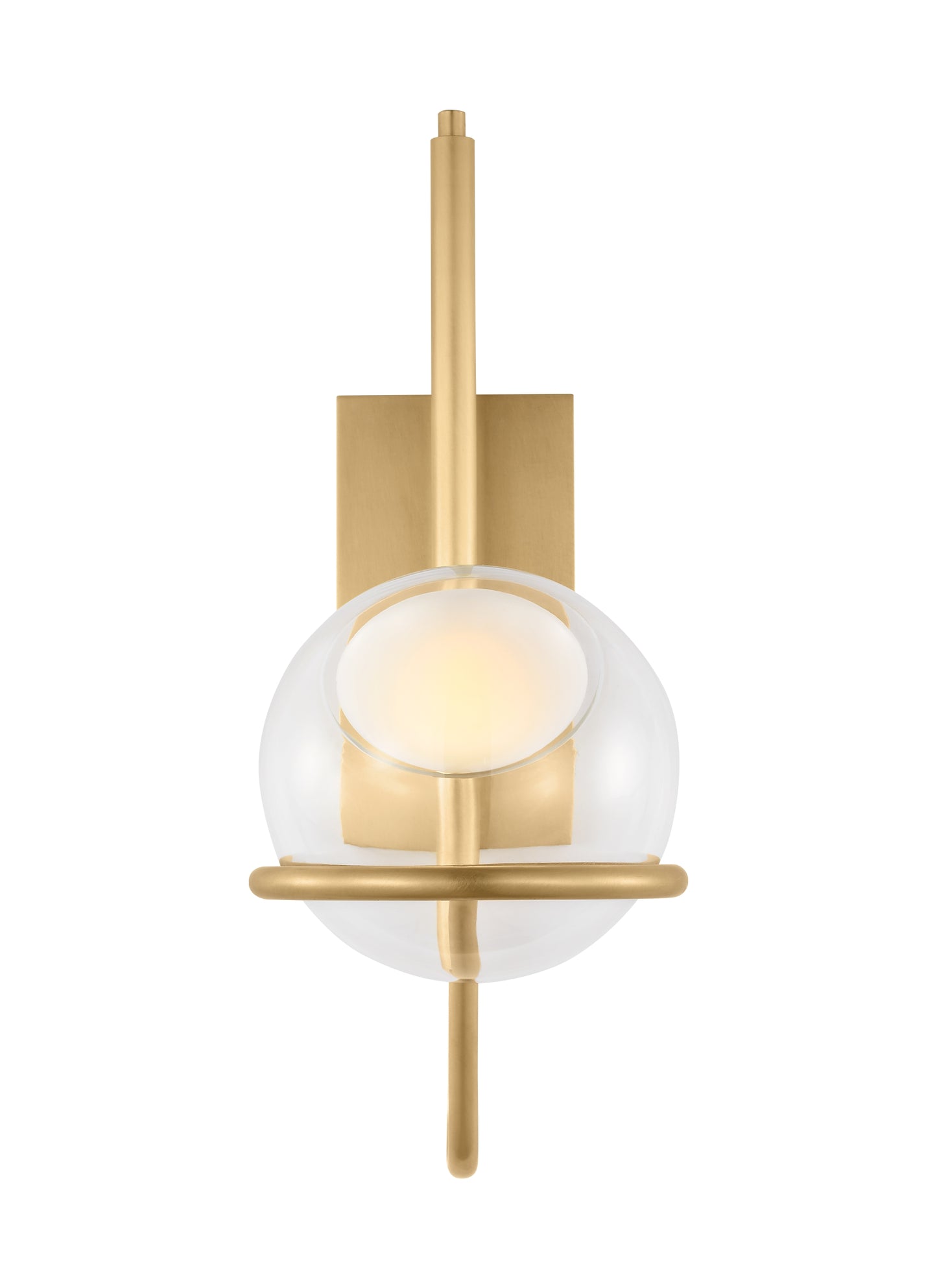 Crosby Medium Decorative Wall Sconce with Globe Glass - Natural Brass