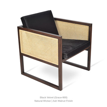 Cube Wood Wicker Lounge Armchair by SohoConcept - New