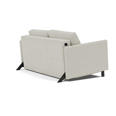 Cubed full-size sofa bed with arms in 527 Mixed Dance Natural upholstery