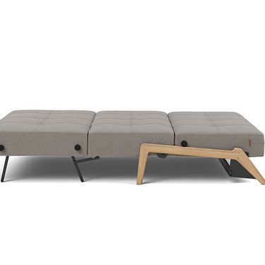 Side view of Innovation Living Cubed sofa bed in 521 Mixed Dance Grey upholstery