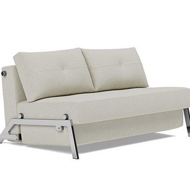 Innovation Living Cubed Full Size Sleeper Sofa with Chrome Legs in 527 Mixed Dance Natural