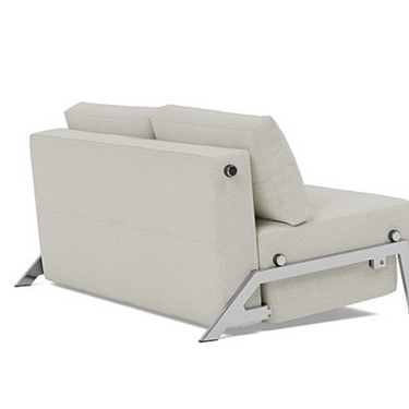 Cubed full size sleeper sofa upholstered in 527 Mixed Dance Natural fabric