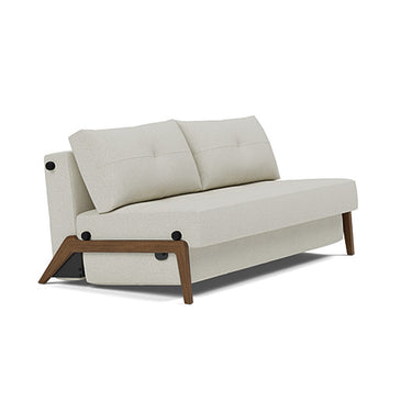Innovation Living Cubed Queen Sleeper Sofa in 527 Mixed Dance Natural with dark oak wood legs