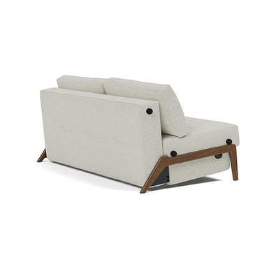Modern queen sofa bed in 527 Mixed Dance Natural with dark oak auto-fold legs