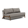 Innovation Living Cubed Queen Sleeper Sofa in 521 Mixed Dance Grey with dark oak wood legs