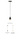 Visual Comfort SLPD51130 pendant, black or brass finish, detail of tapered metal shade and alabaster diffuser.