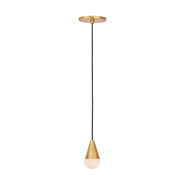 Brass Cupola single pendant light with alabaster optic, adjustable height modern design.