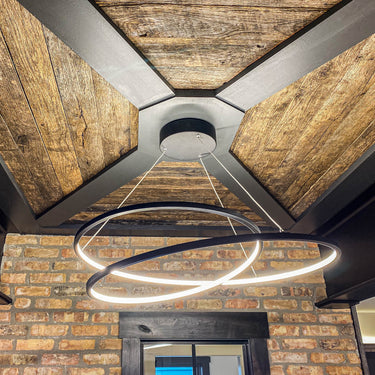 ET2 Cycle spiral loop pendant in Black, lifestyle view 5