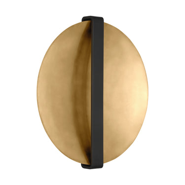 Picture of Cymbal Brass Wall Light, showing hidden LED source and soft ambient lighting effect.