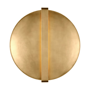 Image of Cymbal Brass Architectural Wall Light PBWS35327, modern indirect LED wall sconce in natural brass finish.
