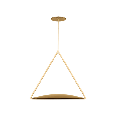 Dimmable Natural Brass LED pendant light with warm 2700K glow
