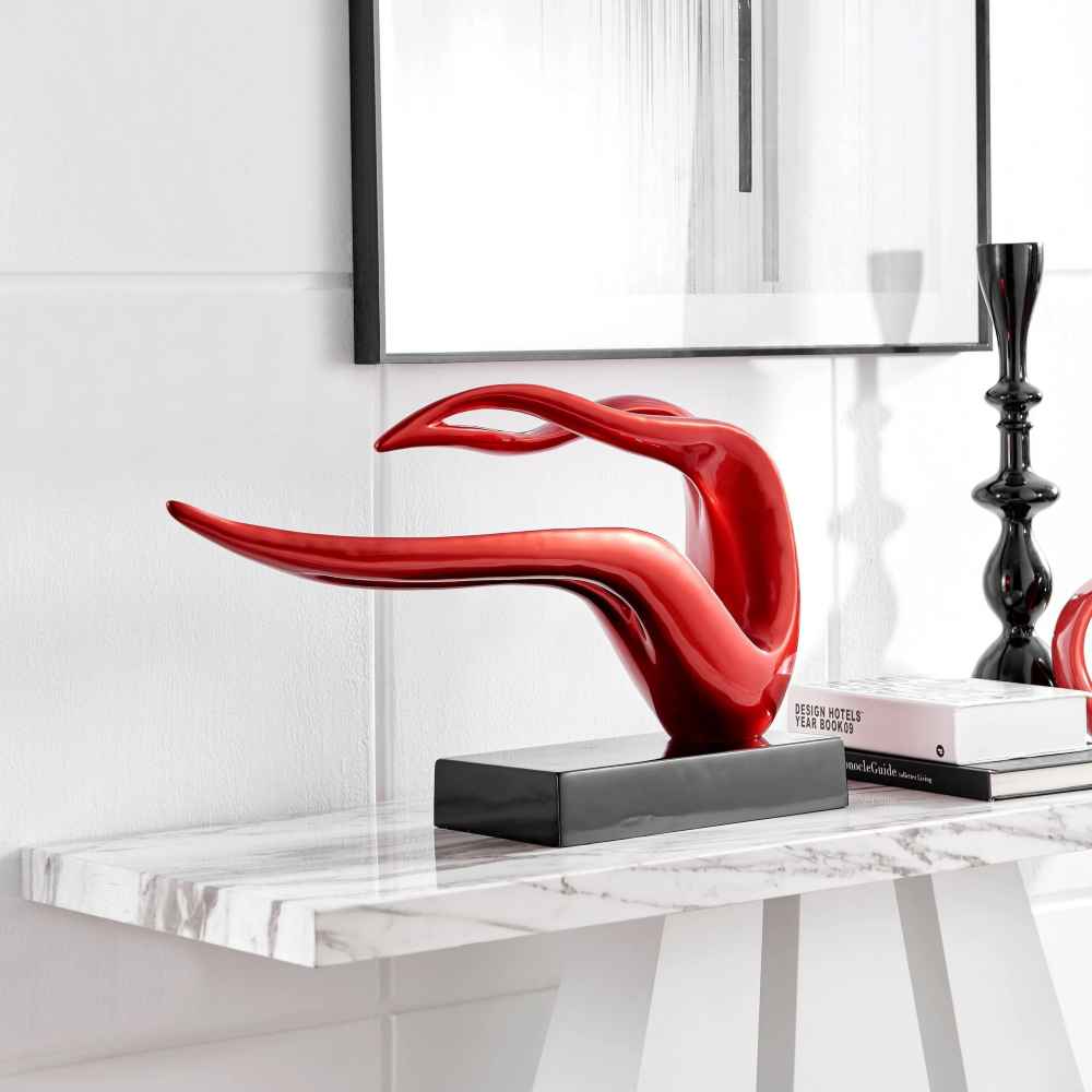 Finesse Decor Saggita Abstract Sculpture - Metallic Red