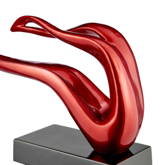 Finesse Decor Saggita Abstract Sculpture - Metallic Red