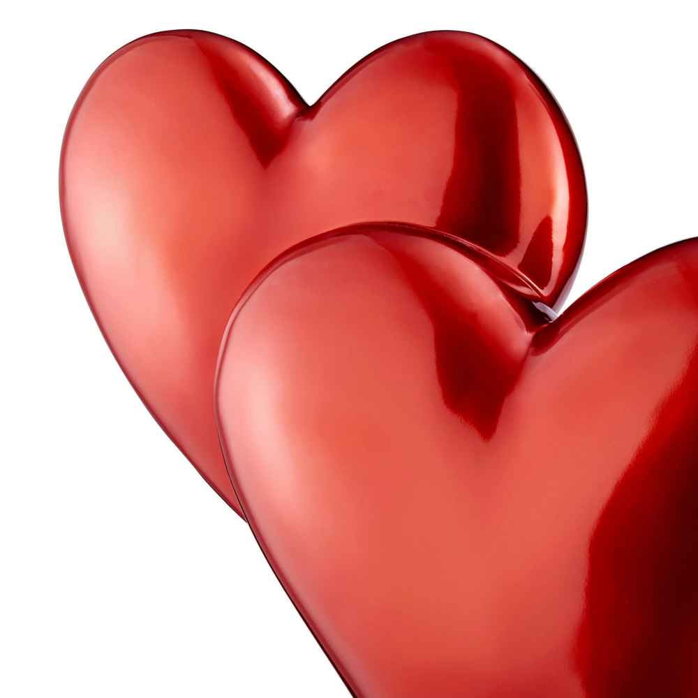 Finesse Decor Double Heart Sculpture - Metallic Red