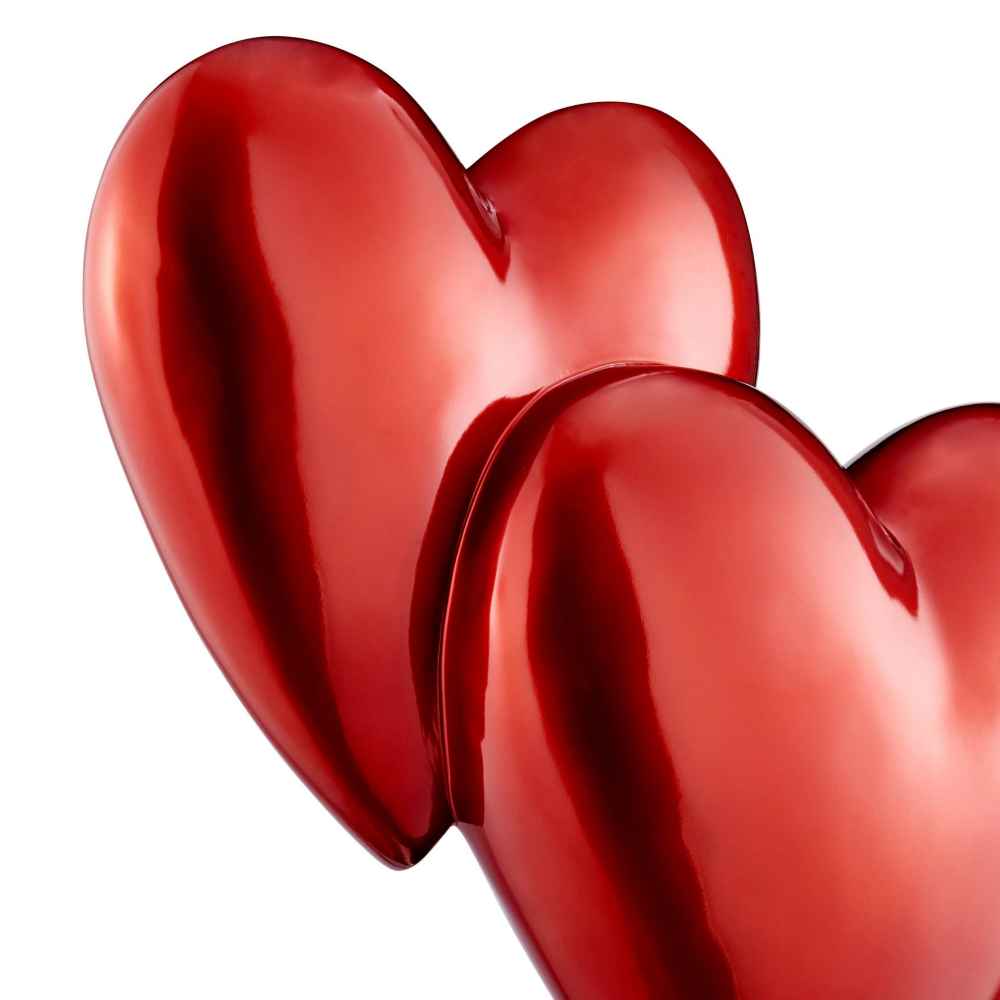 Finesse Decor Double Heart Sculpture - Metallic Red