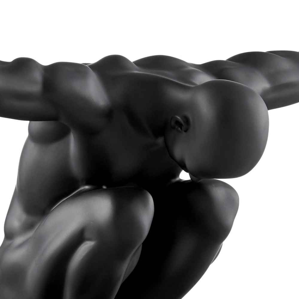 Finesse Decor Small Saluting Man Resin Sculpture - Black
