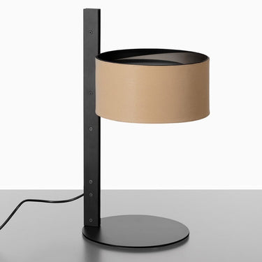 Sand leather designer table lamp for hotel suite or hospitality interior