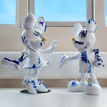 One Minute Mickey by Marcel Wanders by Leblon Delienne, White & Delft Blue, chromed gold nose colorway, 60 cm – image 3