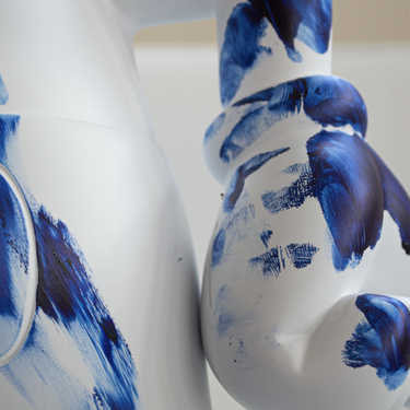 One Minute Mickey by Marcel Wanders by Leblon Delienne, White & Delft Blue, chromed gold nose colorway, 60 cm – image 5