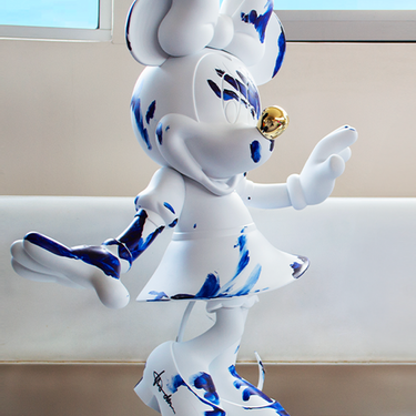 One Minute Minnie by Marcel Wanders by Leblon Delienne, White & Delft Blue, chromed gold nose colorway, 62 cm – image 3