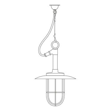 Original BTC Ship’s Well Glass Pendant with Visor – detail 1