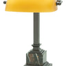 House of Troy Shelburne Collection Mahogany Bronze & Amber Glass Desk Lamp