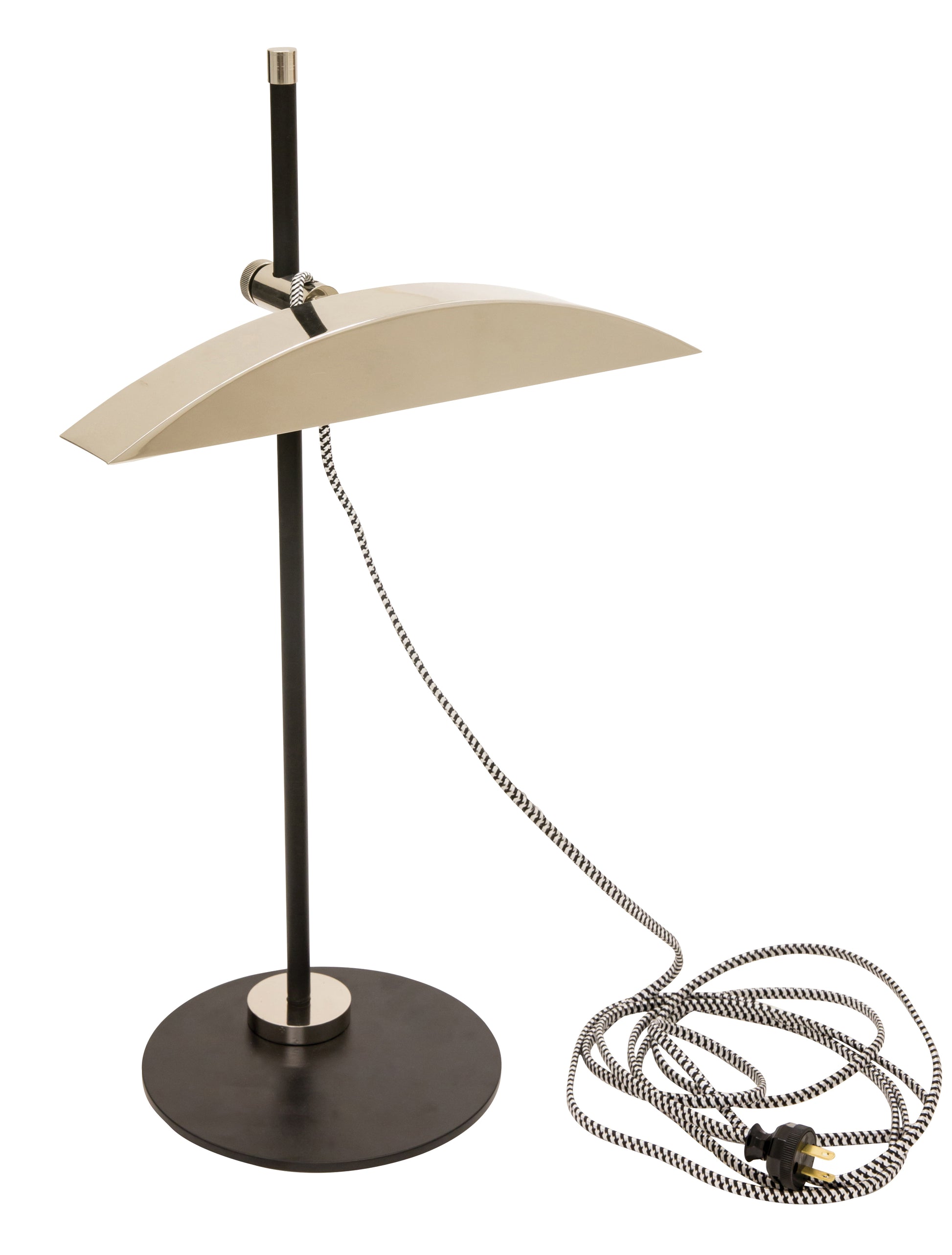 House of Troy Adjustable LED Desk Lamp in Matte Black with Polished Nickel Accents DSK500-BLKPN