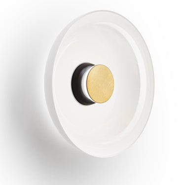 Totem Sconce Glass by Pablo – opal Shade D, Black/Brass