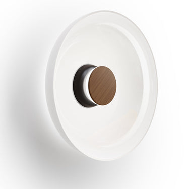 Totem Sconce Glass by Pablo – opal Shade D, Black/Walnut