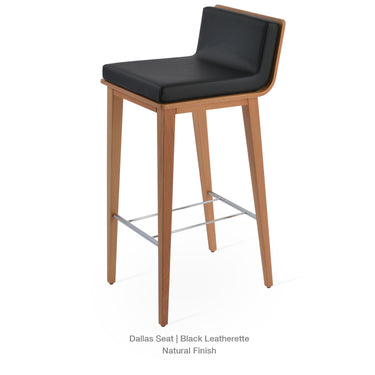 Dallas PL Wood Stools Leather by SohoConcept - New