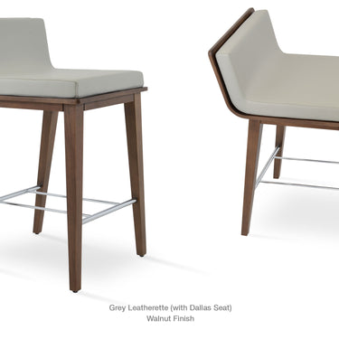 Dallas PL Wood Stools Leather by SohoConcept - New