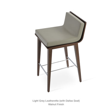 Dallas PL Wood Stools Leather by SohoConcept - New