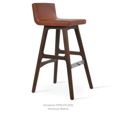 Dallas PR Wood Stools Leather by SohoConcept - New