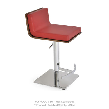 Dallas Piston T Footrest Stools Leather by SohoConcept - New