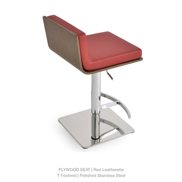 Dallas Piston T Footrest Stools Leather by SohoConcept - New