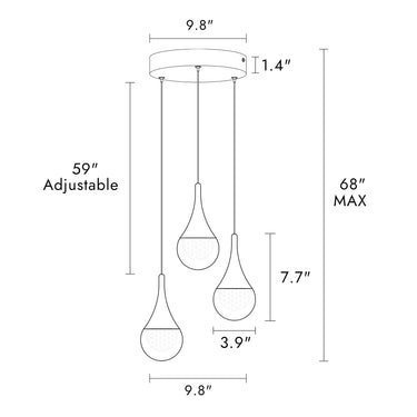 Dandelion 3-Light 10" Glam Brass Cluster LED Chandelier