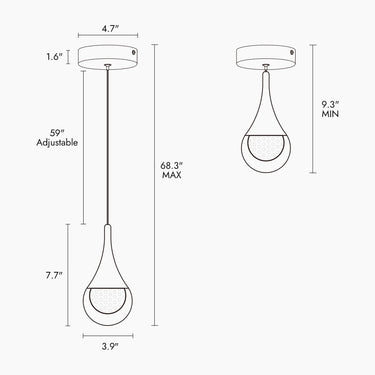 Dandelion 1-Light 3.9" Glam Glass-Brass Teardrop LED Pendant Light